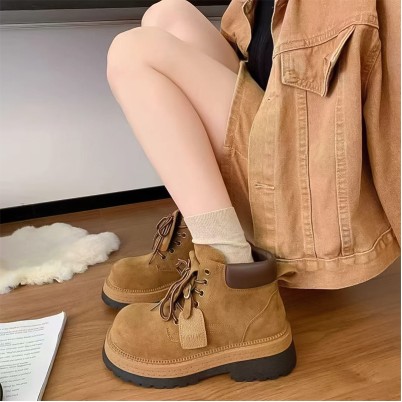 Stylish women's short combat boots