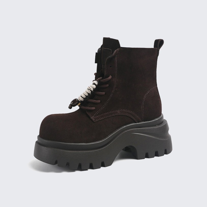 Women's platform-soled Martin boots