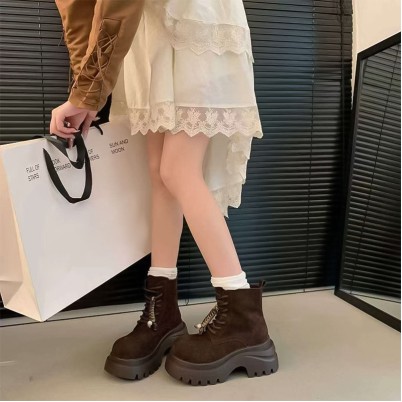 Women's platform-soled Martin boots