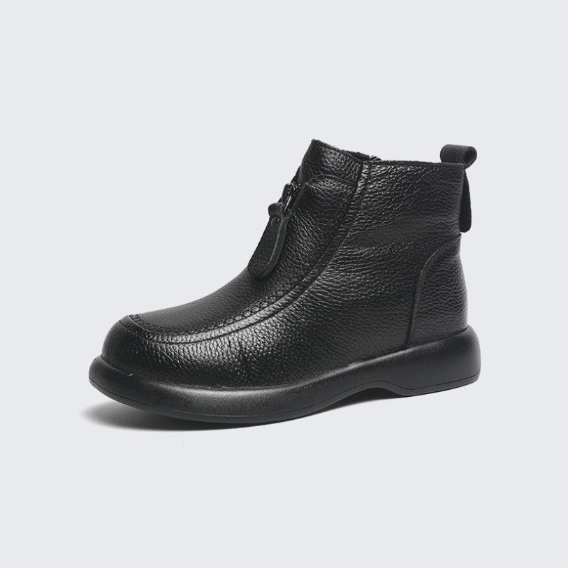 Women's warm wool-lined soft-soled ankle boots