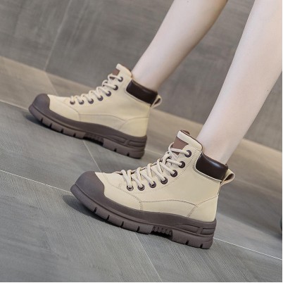 American-style platform heeled ankle boots for women