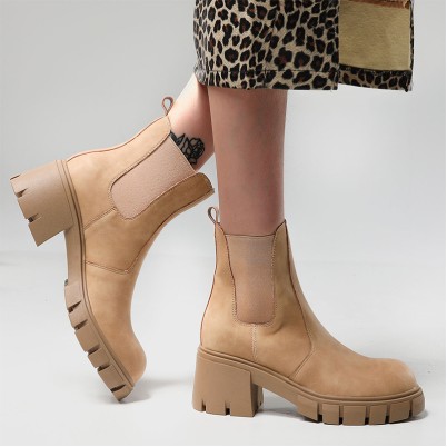 High-quality women's mid-heel Chelsea boots