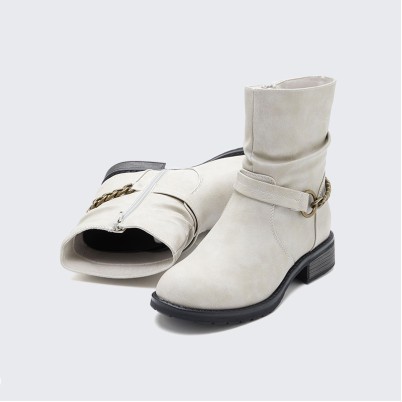 Classic block heel PU Chelsea ankle boots