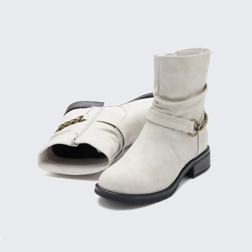 Classic block heel PU Chelsea ankle boots