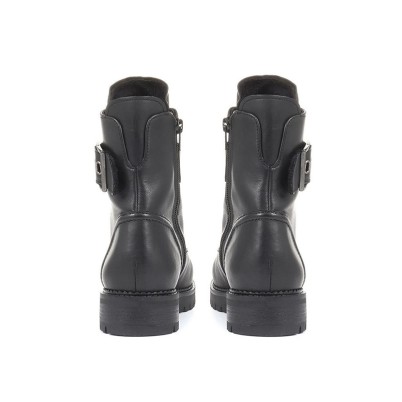 Cashmere-lined thickened ankle boots with side zippers
