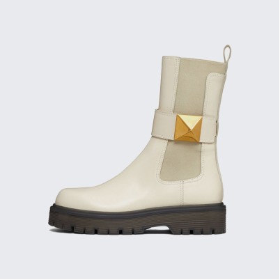 European and American style round-toe mid-calf boots