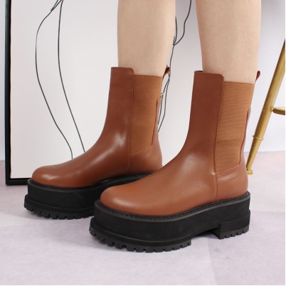 High-end genuine leather non-slip women's ankle boots