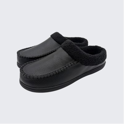 Artificial leather memory foam warm slippers