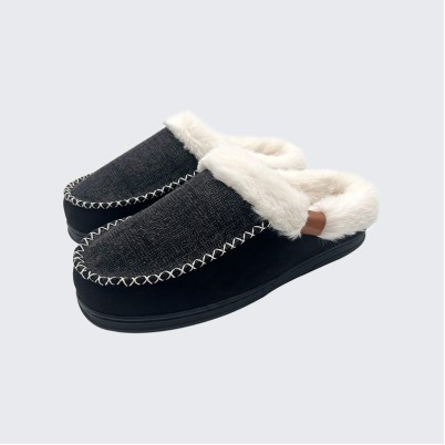 Fluffy and thick men's house slippers
