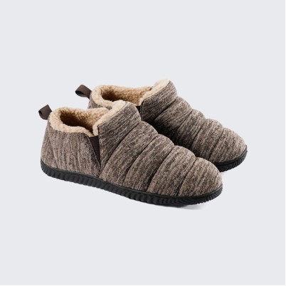 Warm fleece-lined memory foam slippers