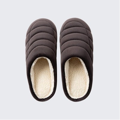 Thick-soled memory foam corduroy home slippers