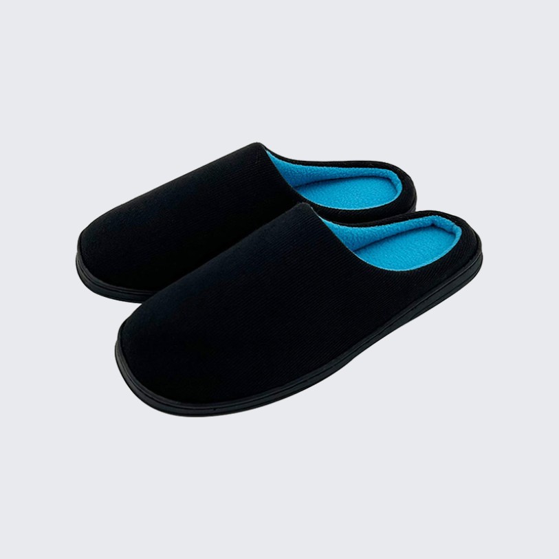 Knitted two-tone memory foam comfortable slippers