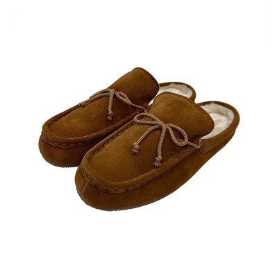 Suede moccasin-style thickened house slippers