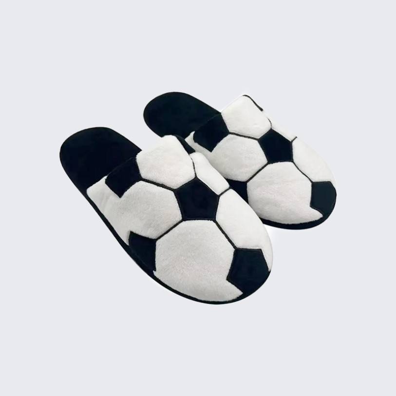 Dynamic football-themed quilted home slippers