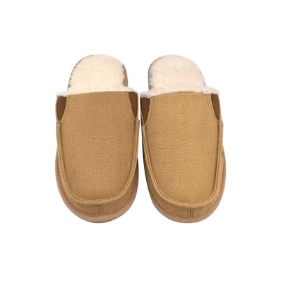 Full-back memory foam canvas slippers