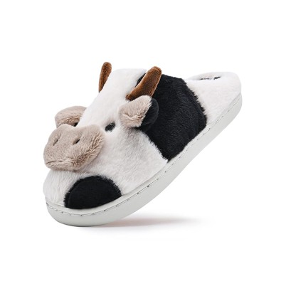 Cute and fluffy cow-shaped home slippers
