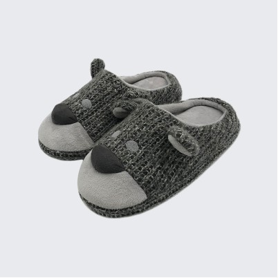 Cute and cozy knitted bear house slippers