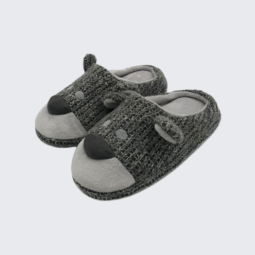 Cute and cozy knitted bear house slippers