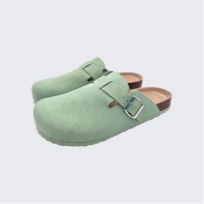 Retro cork and suede sandals