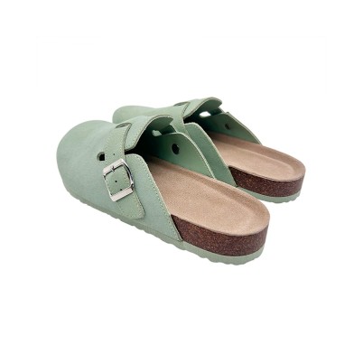 Retro cork and suede sandals