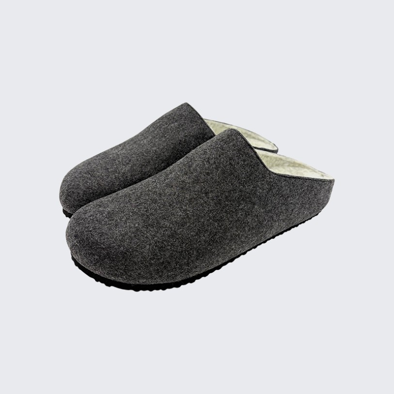 Cork arch support felt slippers