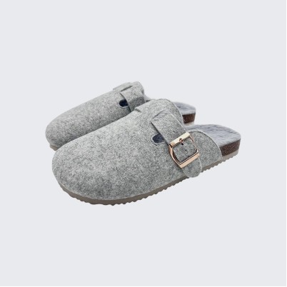 Cork felt mule slippers