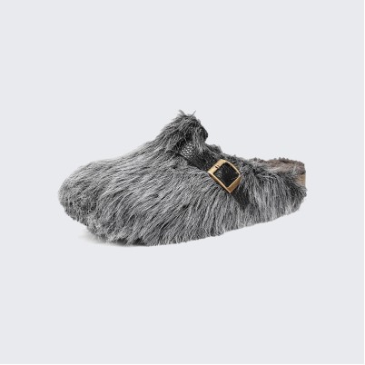 Fluffy fur winter non-slip mule shoes