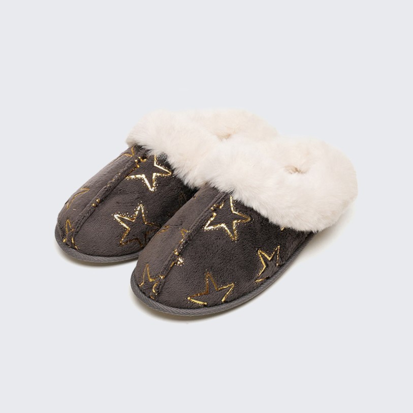 Lightweight memory foam indoor mule slippers