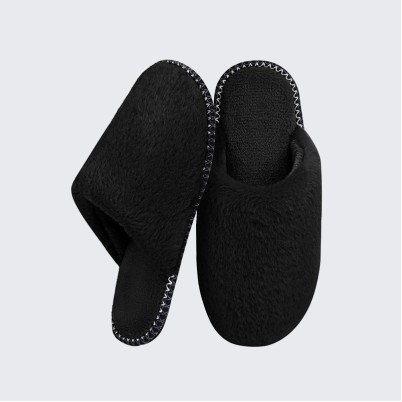 Faux fur memory foam non-slip mule slippers