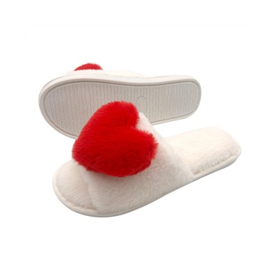 3D heart-shaped memory foam open-toe slippers