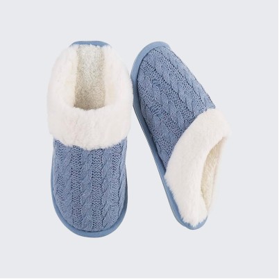 Lightweight and warm cashmere indoor mule slippers