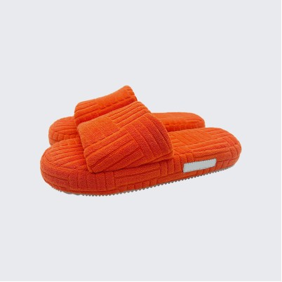 Striped platform open-toe slippers