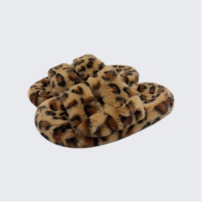 Leopard print luxury indoor mule slippers