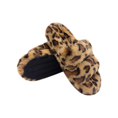 Leopard print luxury indoor mule slippers