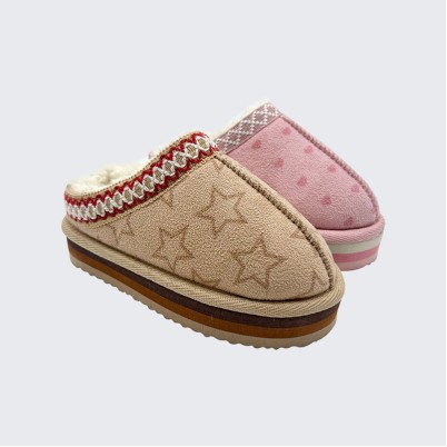 Platform mules with thick soles and wool lining