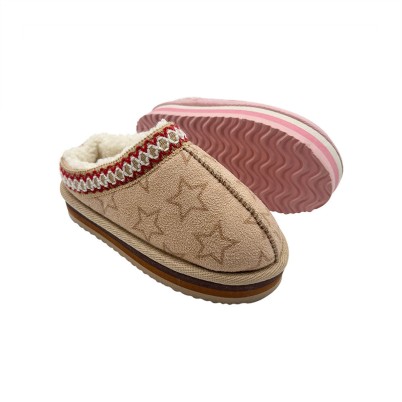 Platform mules with thick soles and wool lining