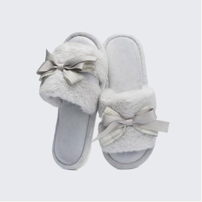Bow-knot open-toe house slippers