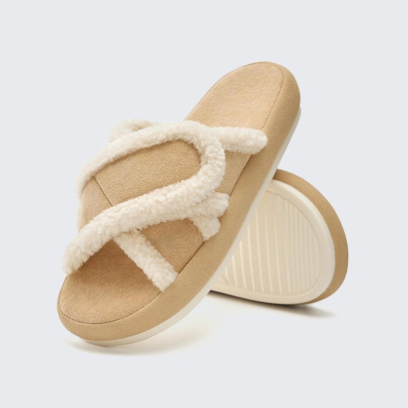 Arch support lightweight open-toe slippers