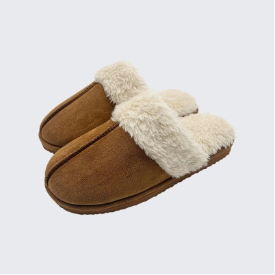 Fleece-lined memory foam house slippers