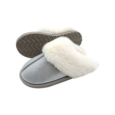 Sparkly sequined faux fur mule slippers