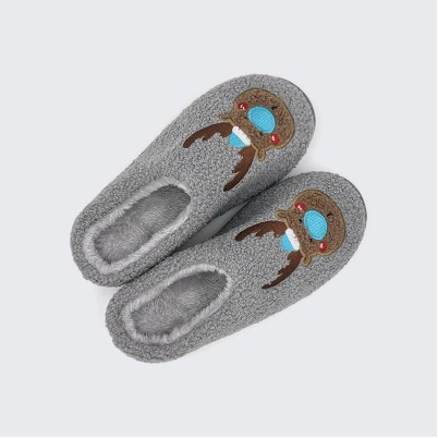 Christmas reindeer plush warm slippers