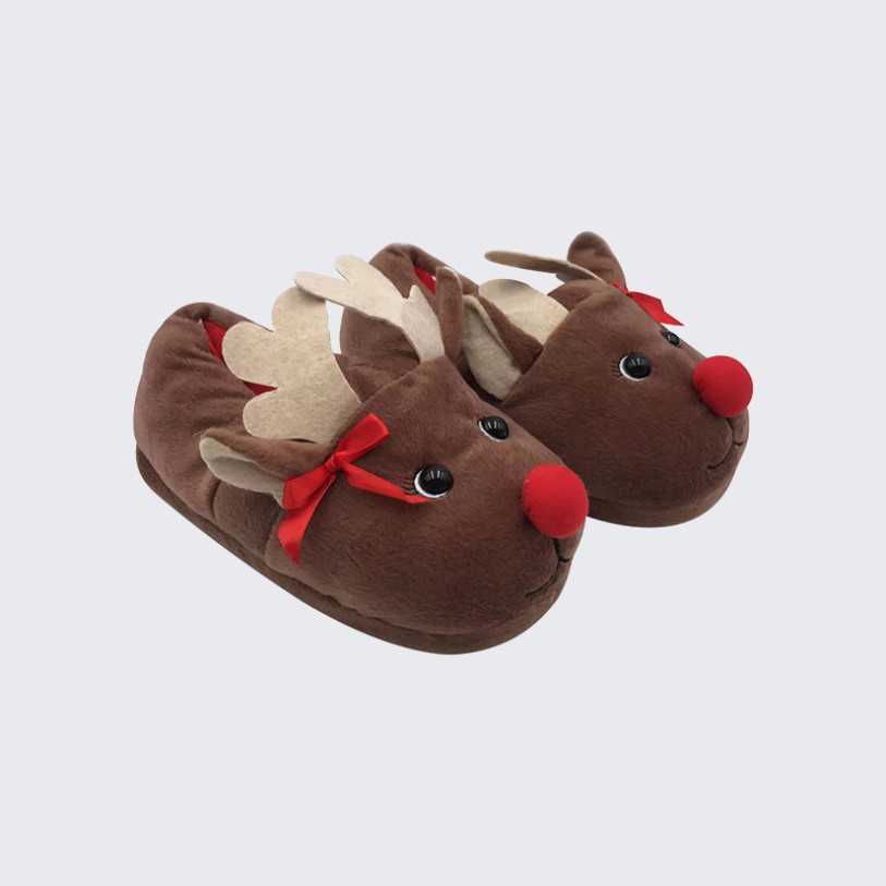 Plush warm indoor slippers