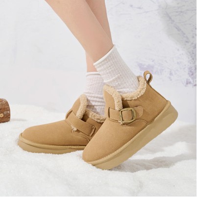 Stylish and casual faux suede snow boots