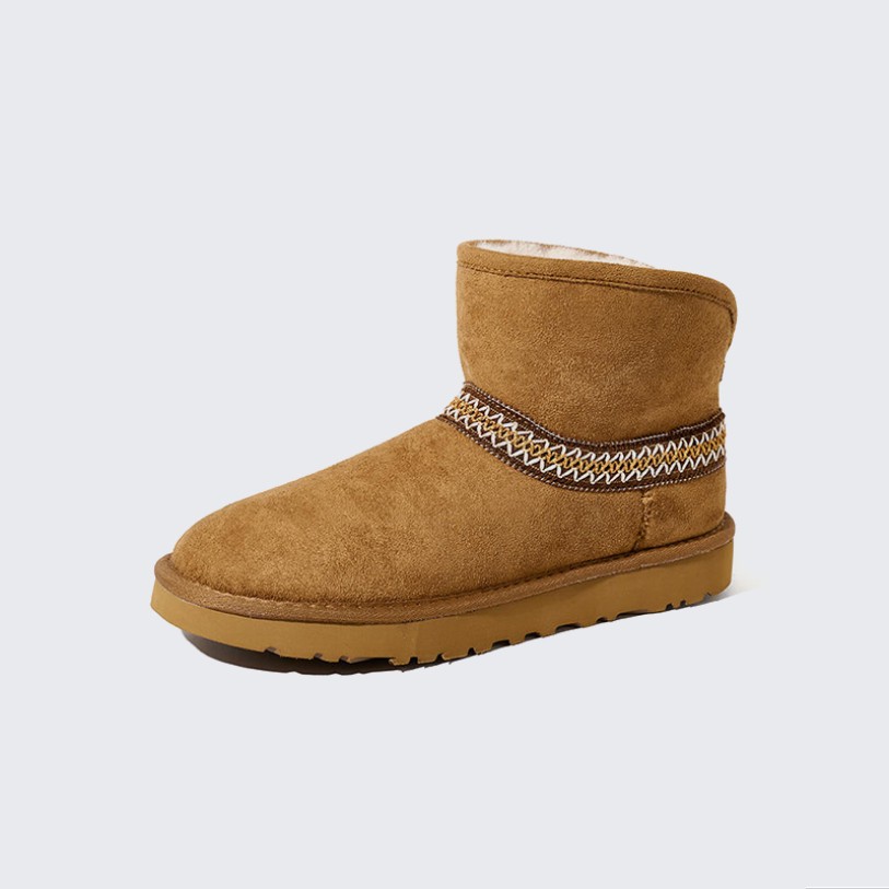 Fur-lined thick-soled warm snow boots