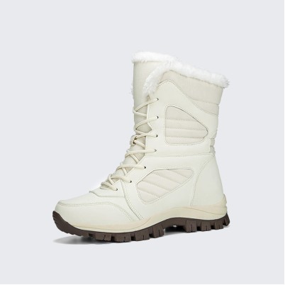 Plus-size warm round-toe PU snow boots