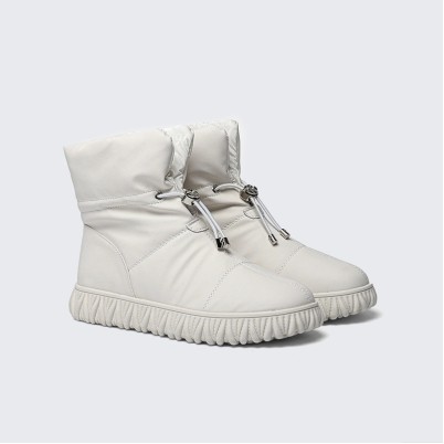 Plush leather waterproof platform shoes