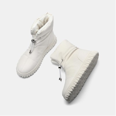 Plush leather waterproof platform shoes