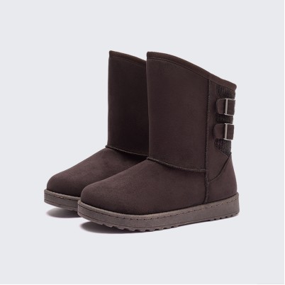 Cashmere-lined mid-calf snow boots