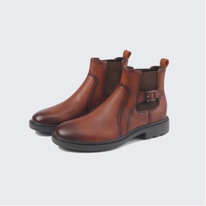 Urban gentleman's genuine leather Chelsea ankle boots