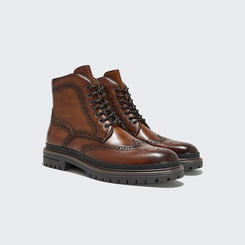 Business-style lace-up men's ankle boots